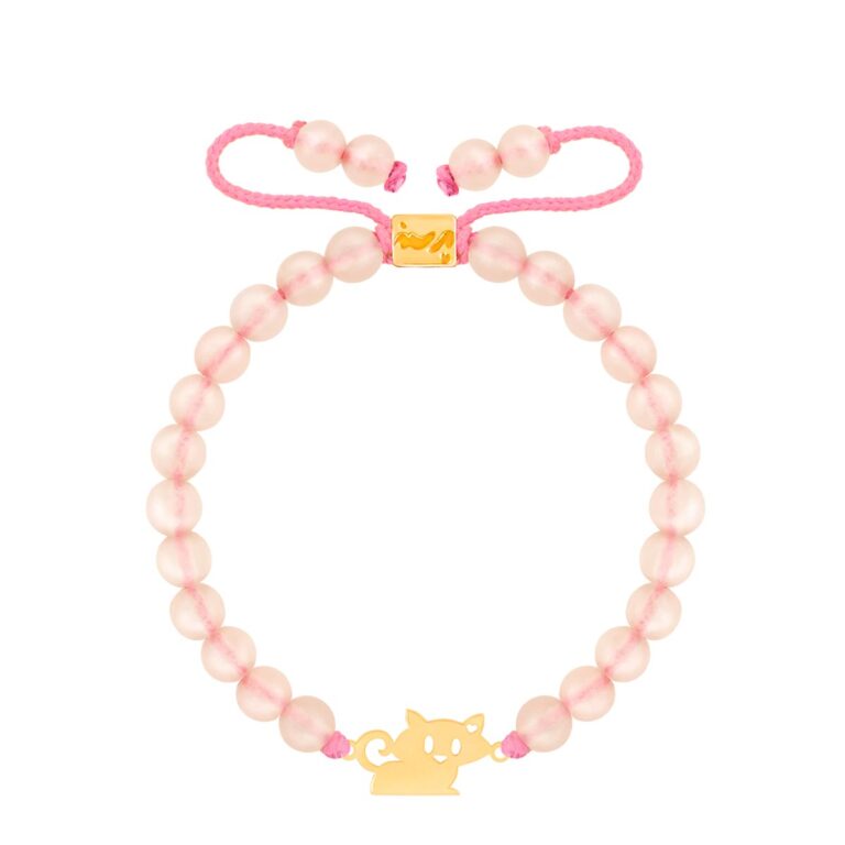 دستبند طلا بچه گانه سنگی گربه