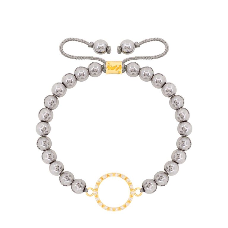 دستبند طلا سنگی دایره نگین دار