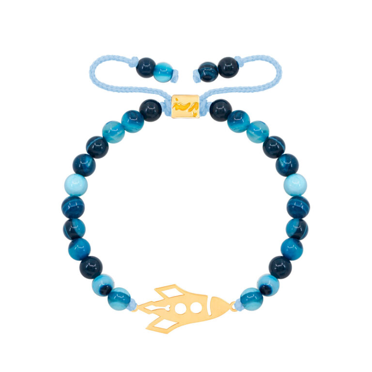 دستبند طلا بچه گانه سنگی موشک