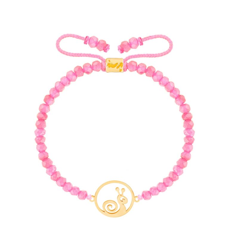 دستبند طلا بچه گانه سنگی حلزون و دایره