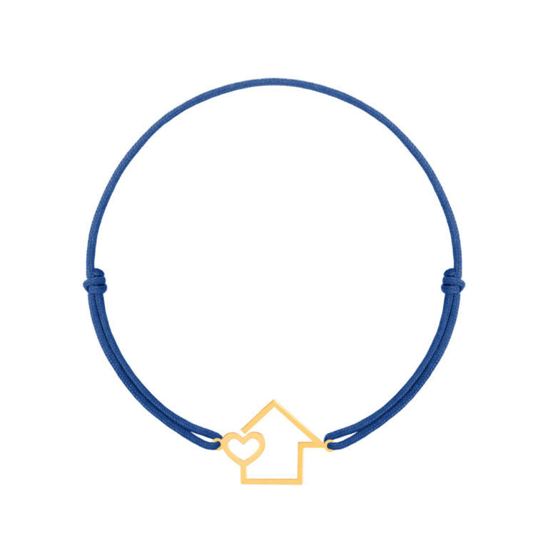 دستبند طلا بافت خانه و قلب