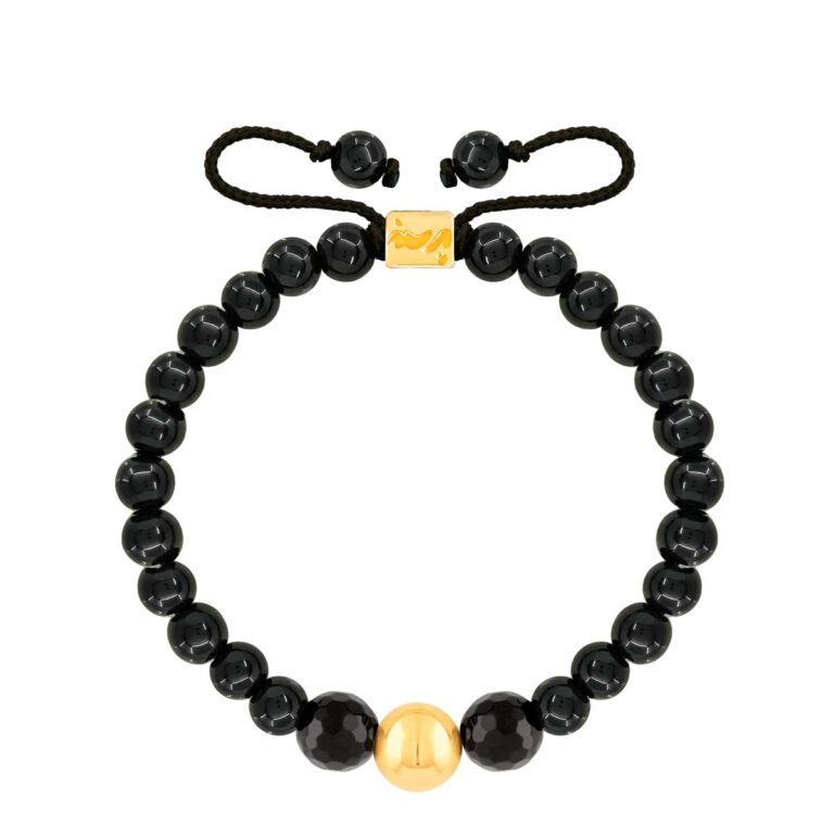 دستبتند طلا سنگی تک گوی