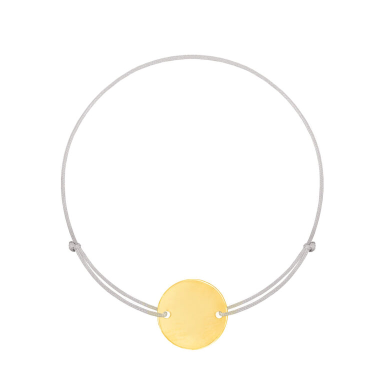 دستبند طلا بافت طوسی دایره متوسط حکاکی