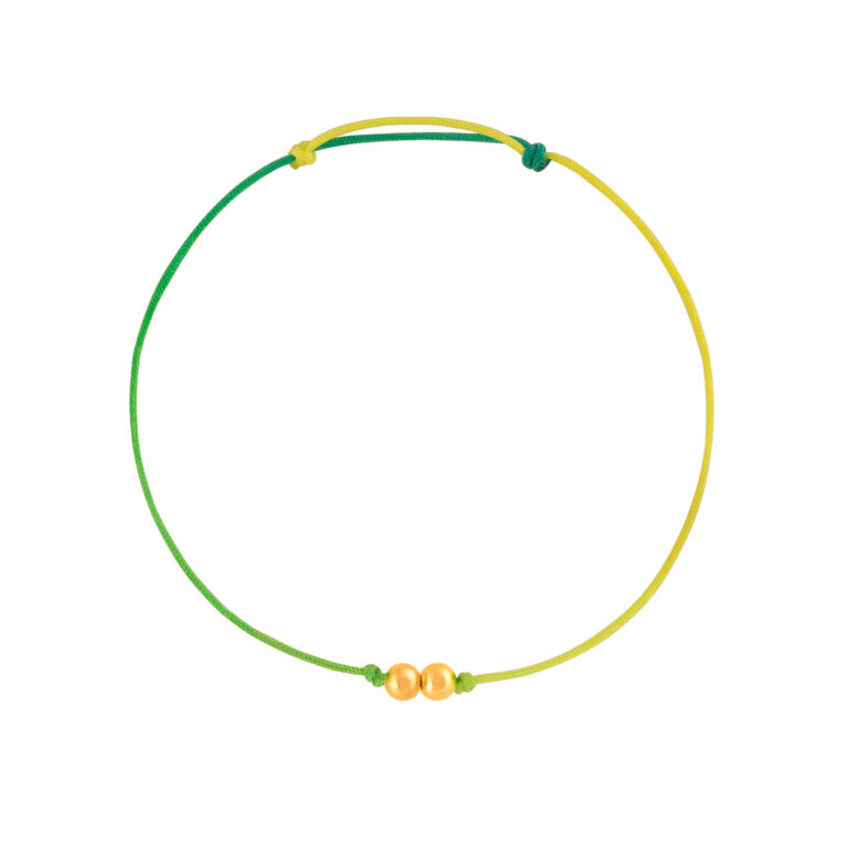 دستبند طلا بافت دو گوی