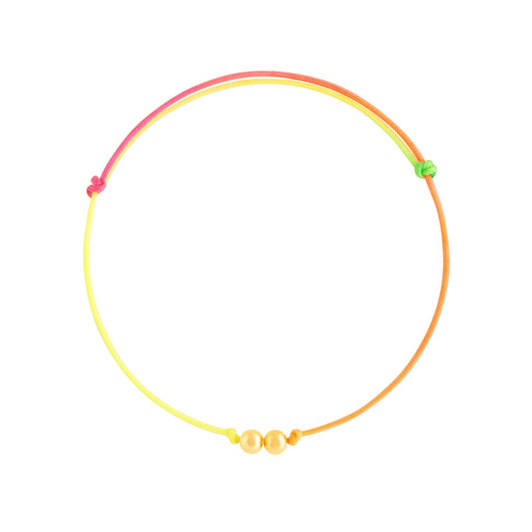 دستبند طلا بافت دو گوی