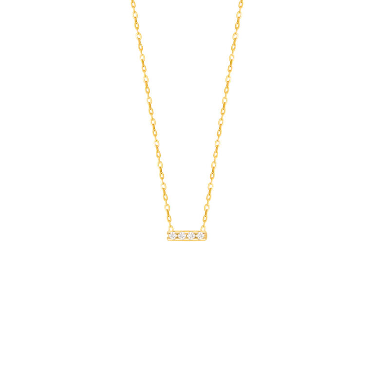 گردنبند طلا مستطیل نگین دار