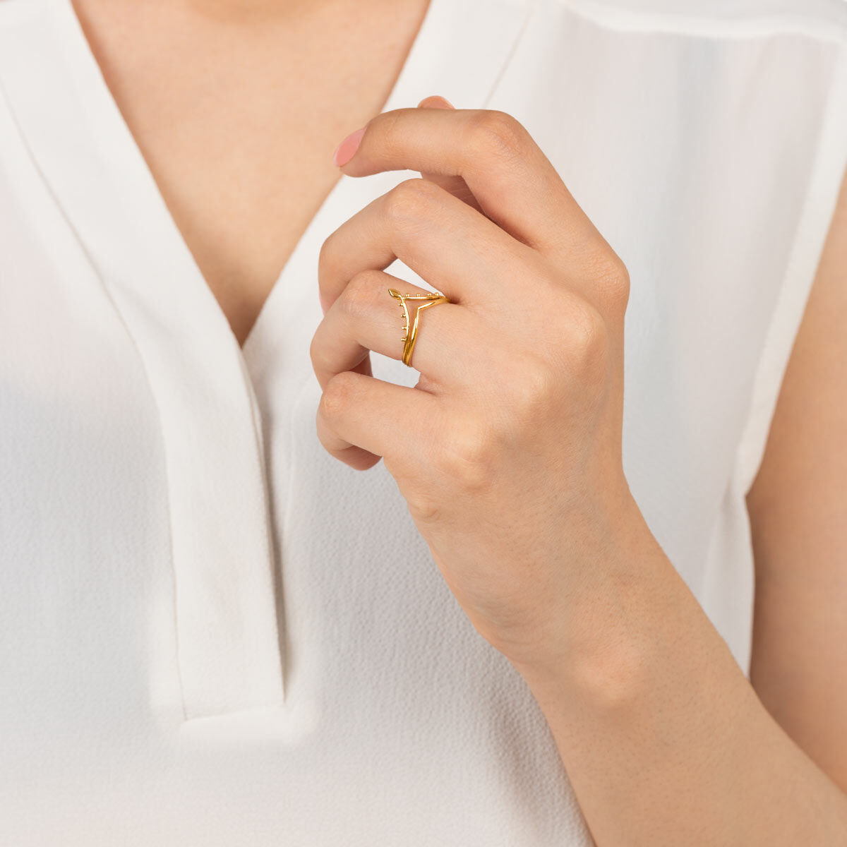 انگشتر طلا تک رینگ ماریسا - تصویر 3