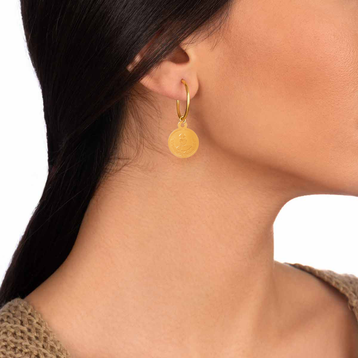گوشواره طلا تک لنگه ای سکه