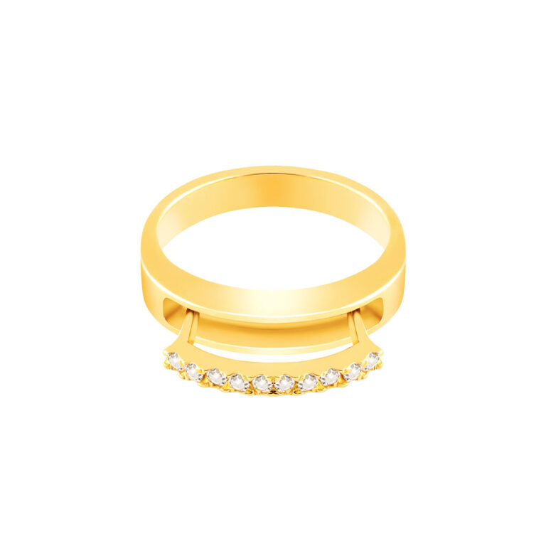 انگشتر طلا خط نگین دار متحرک