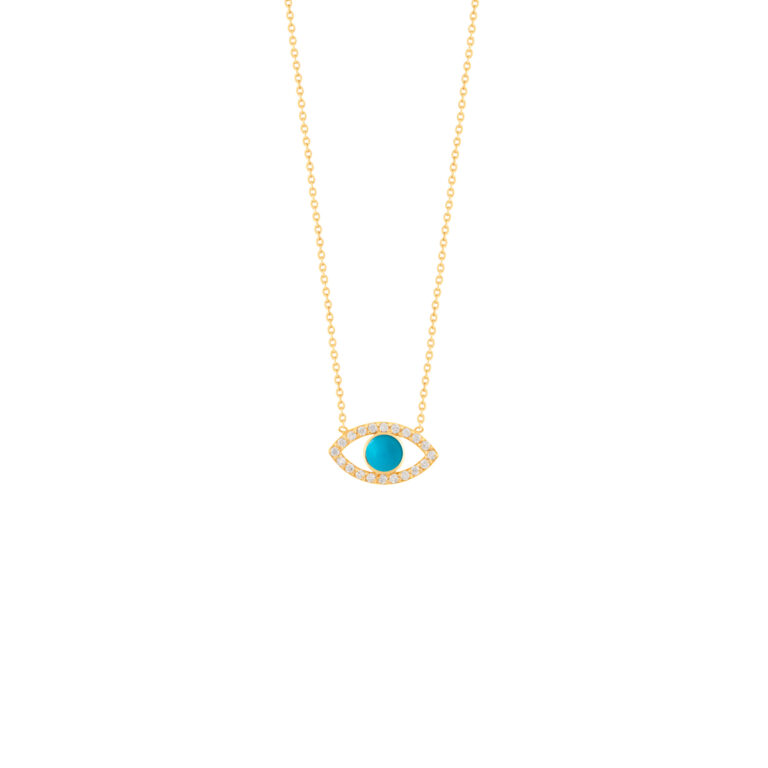گردنبند طلا چشم فیروزه