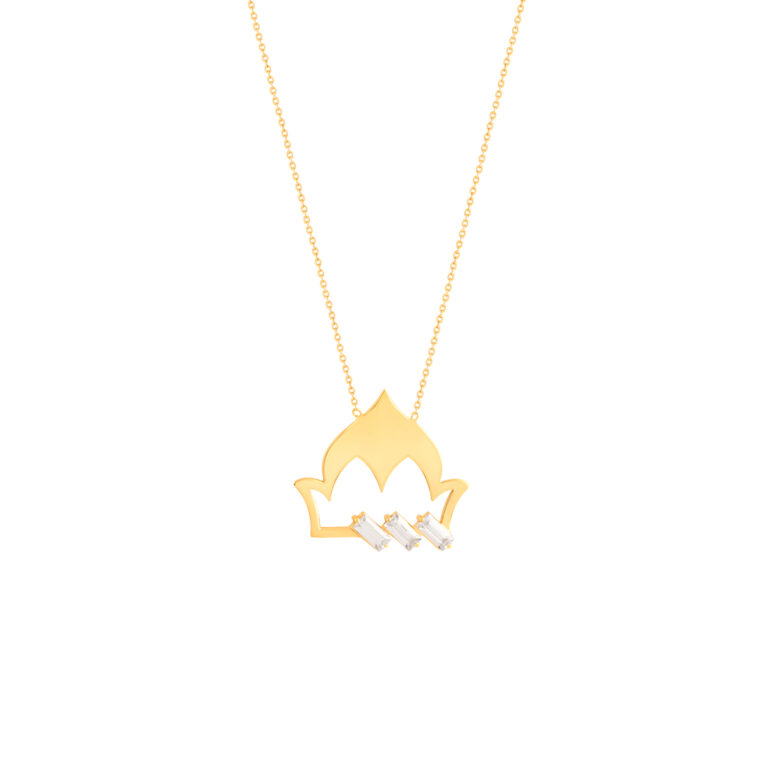 گردنبند طلا کلاه جواهر نشان