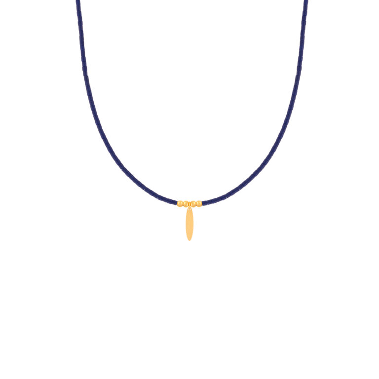 گردنبند طلا سنگی برگ مجنون و 4 گوی