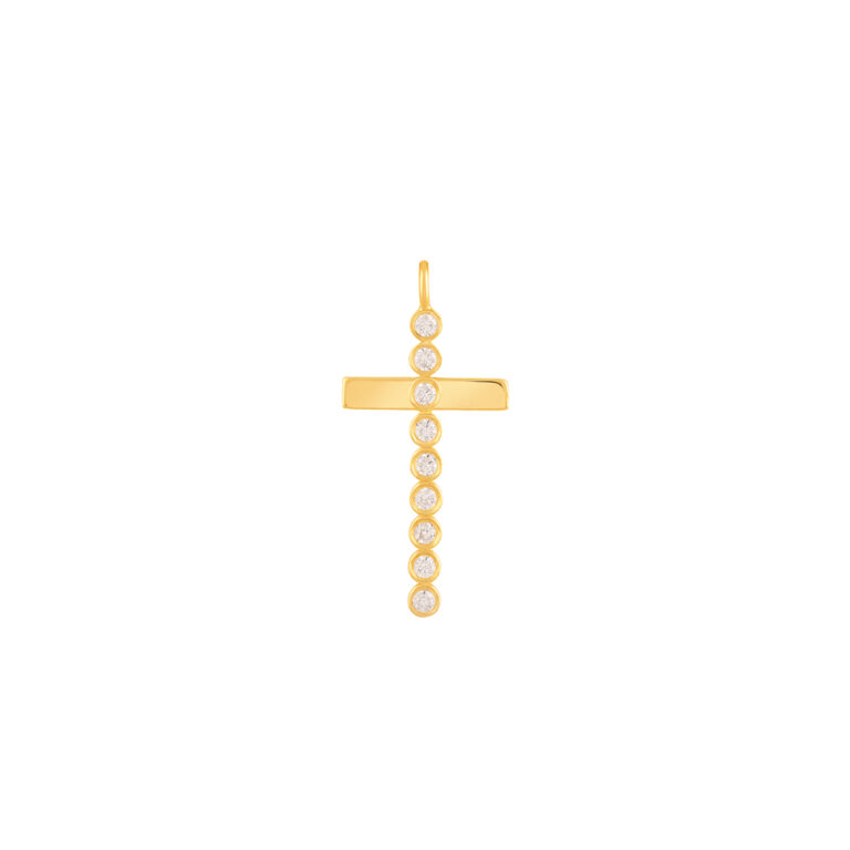 آویز طلا صلیب نگین دار