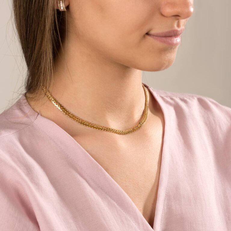 زنجیر گردنبند طلا کارتیه کوبیده