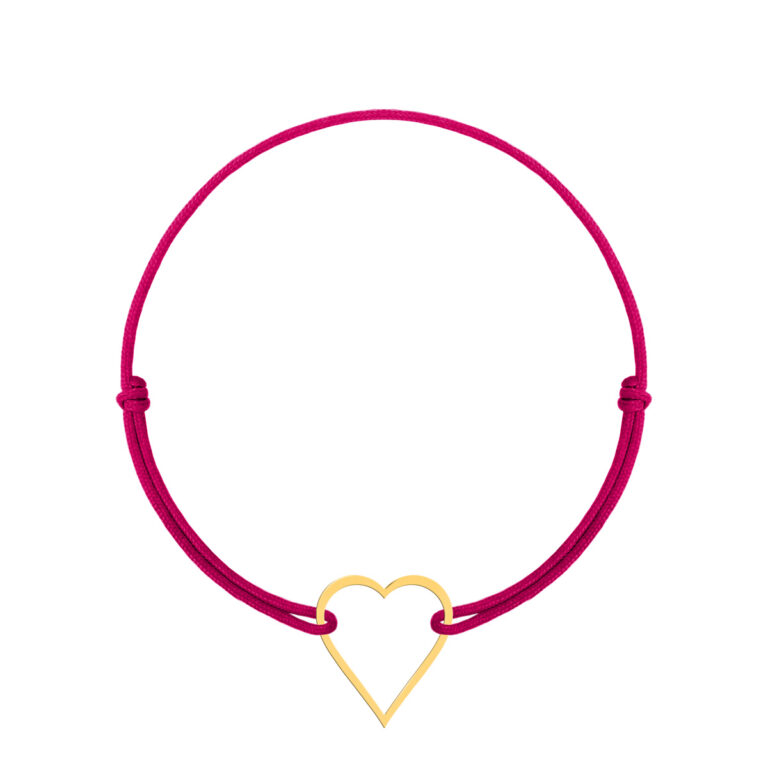 دستبند طلا بافت قلب تو خالی