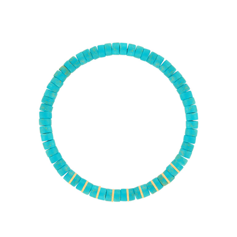 دستبند طلا واشر طلا و فیروزه