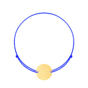 دستبند طلا بافت آبی دایره حکاکی متوسط