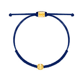 دستبند طلا بافت آبی گوی طرحدار