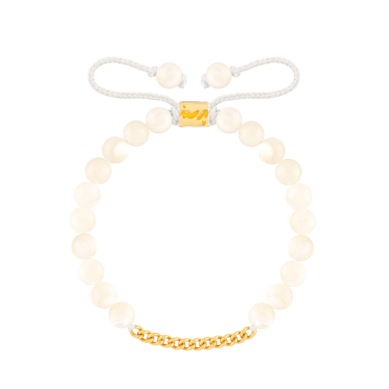 دستبند طلا سنگی دوازده حلقه کارتیه و صدف