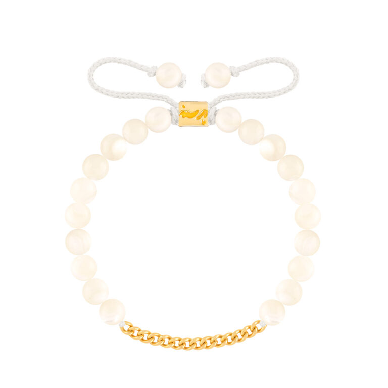 دستبند طلا سنگی شانزده حلقه کارتیه و صدف