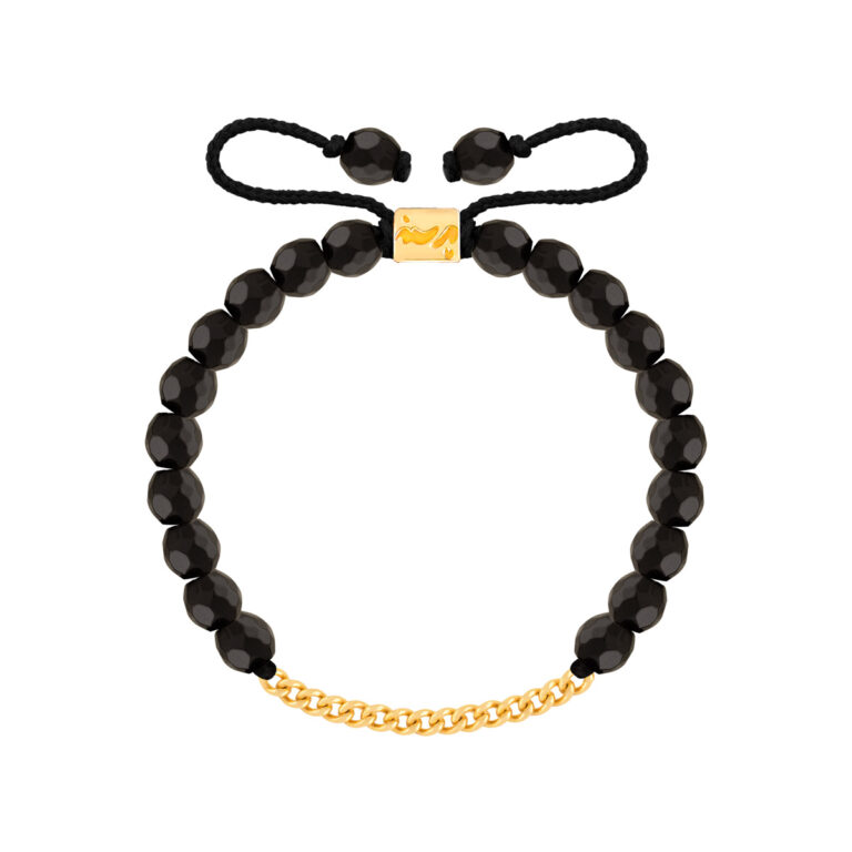 دستبند طلا سنگی پانزده حلقه کارتیه و اونیکس