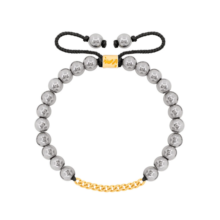 دستبند طلا سنگی دوازده حلقه کارتیه و حدید روشن