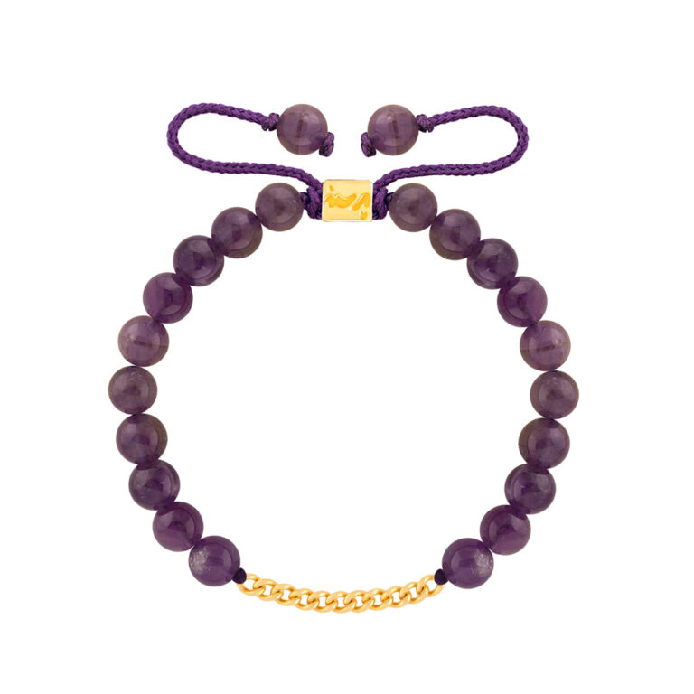 دستبند طلا سنگی یازده حلقه کارتیه و آمیتیس