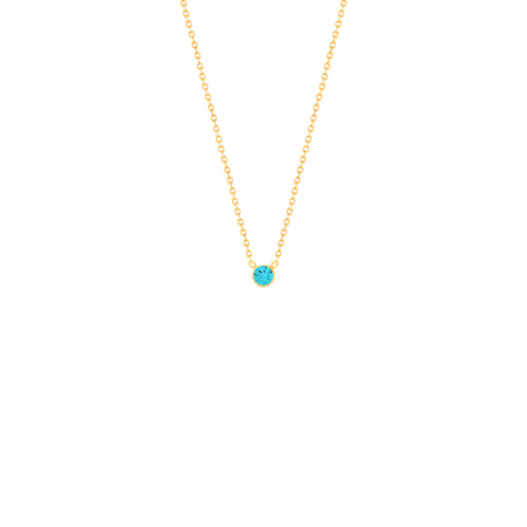 گردنبند طلا تک نگین آبی