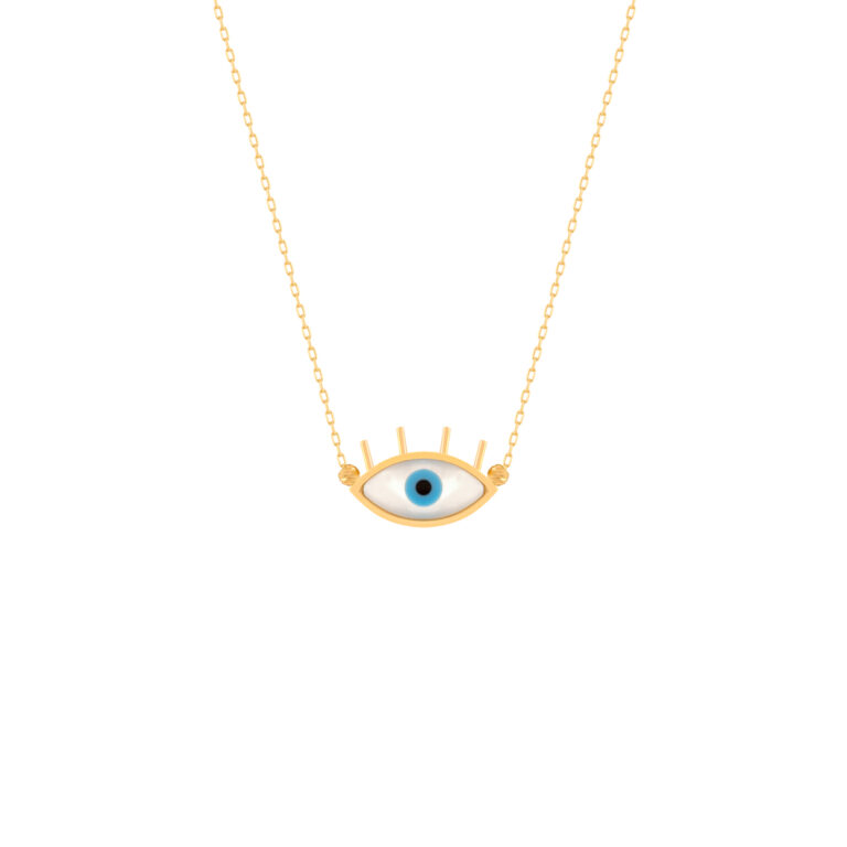 گردنبند طلا چشم مژه دار و گوی