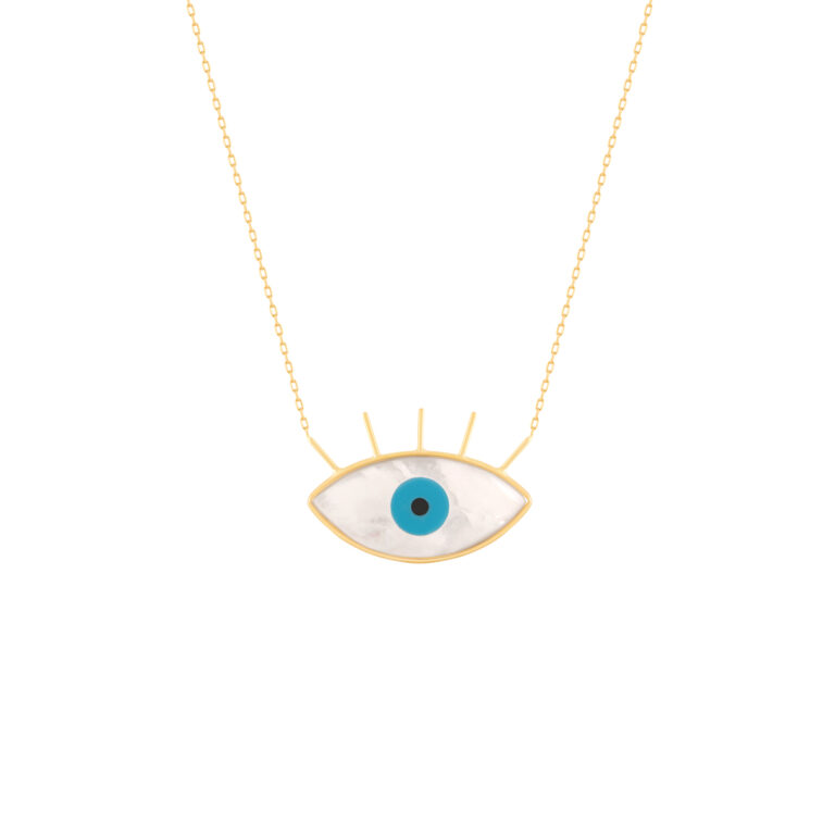 گردنبند طلا چشم مژه دار