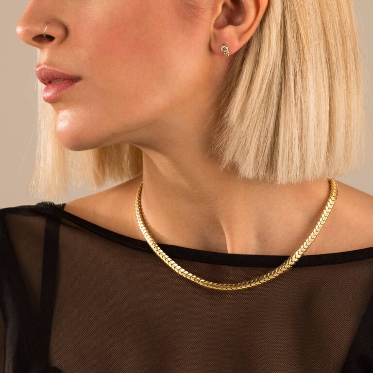 گردنبند زنجیری طلا تیغ ماهی 2