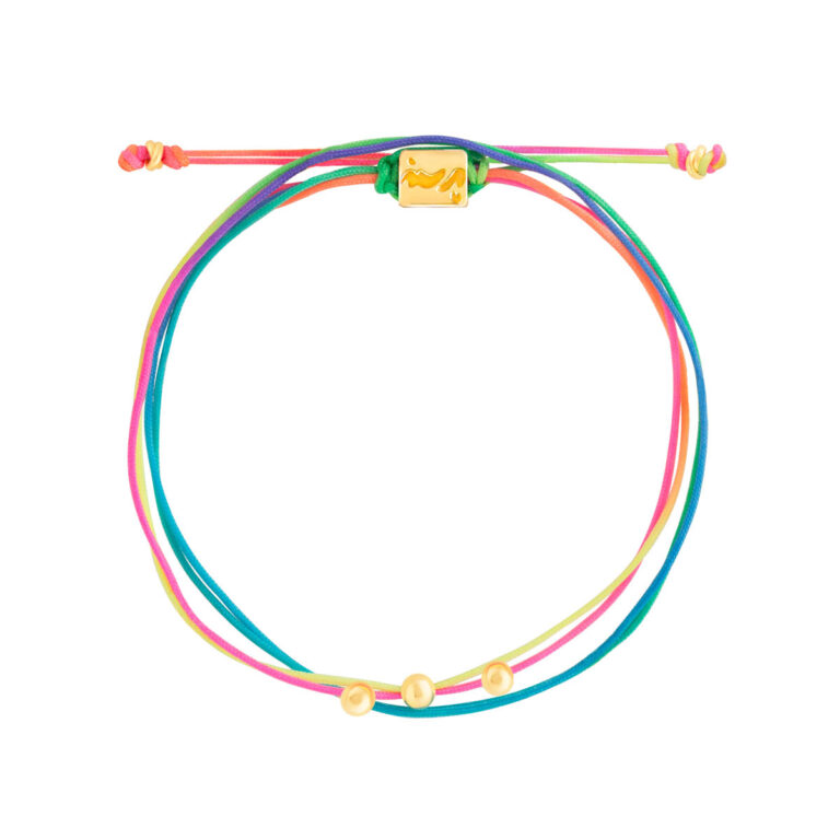 دستبند طلا بافت رنگین کمان سه گوی