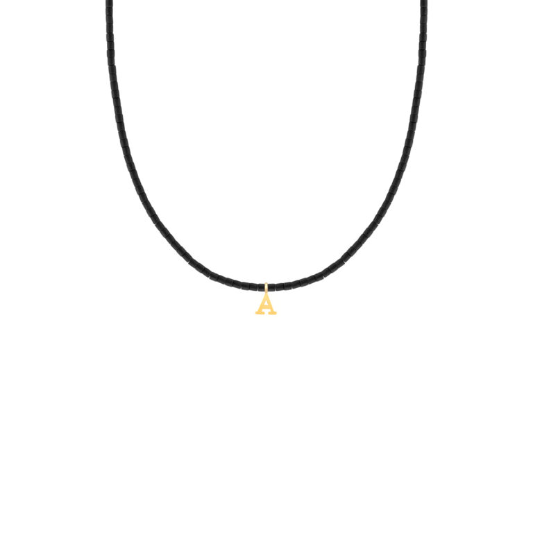 گردنبند طلا سنگی حرف A