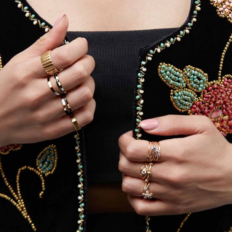 انگشتر طلا مستطیل پهن ریما