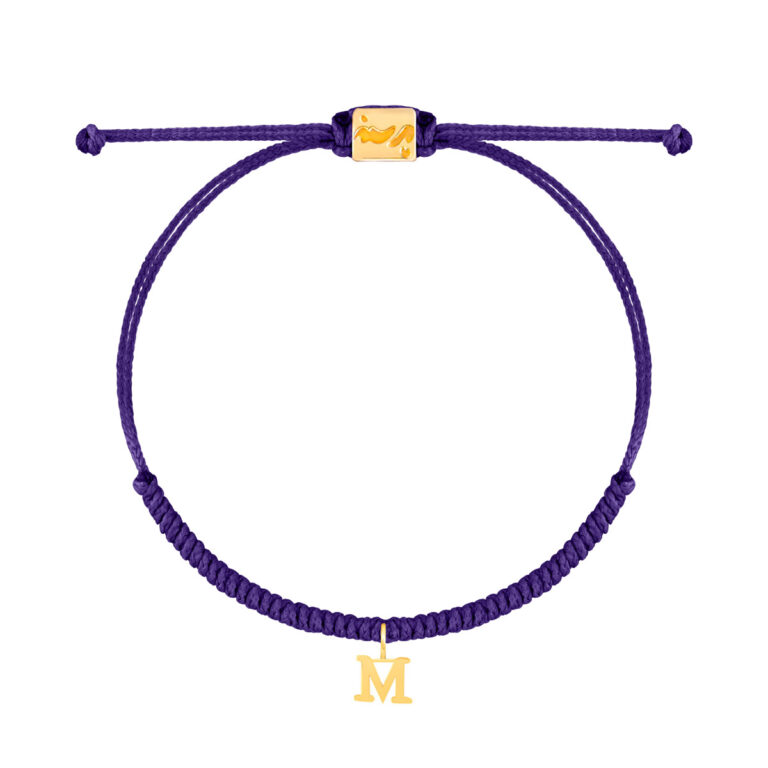 دستبند طلا بافت حرف M