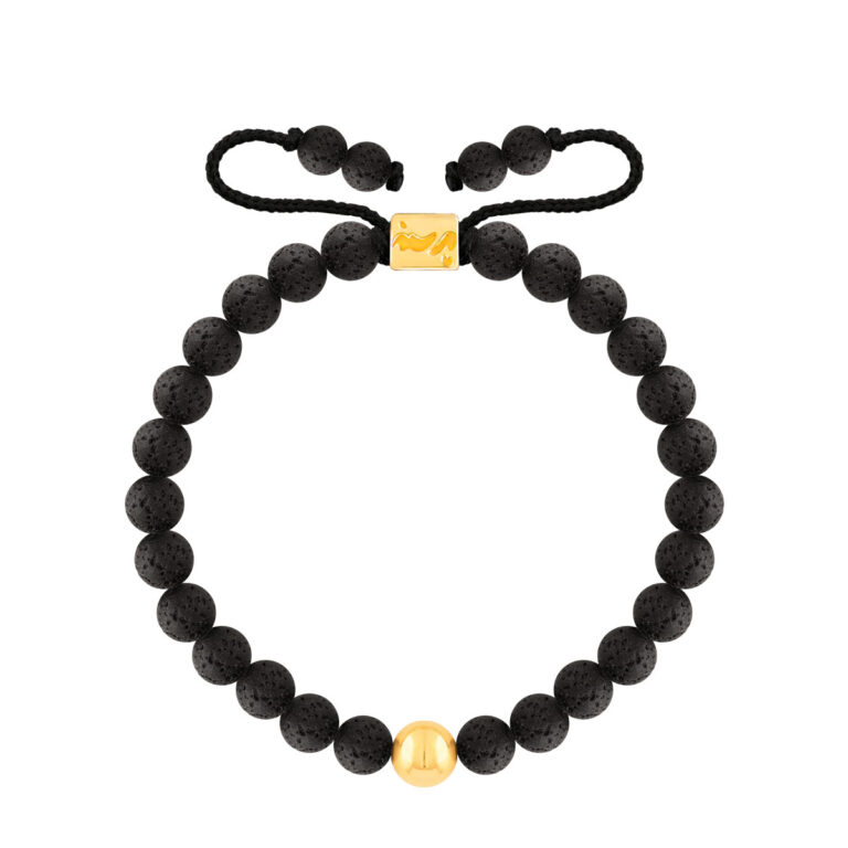 دستبند طلا سنگی تک گوی و لاوا