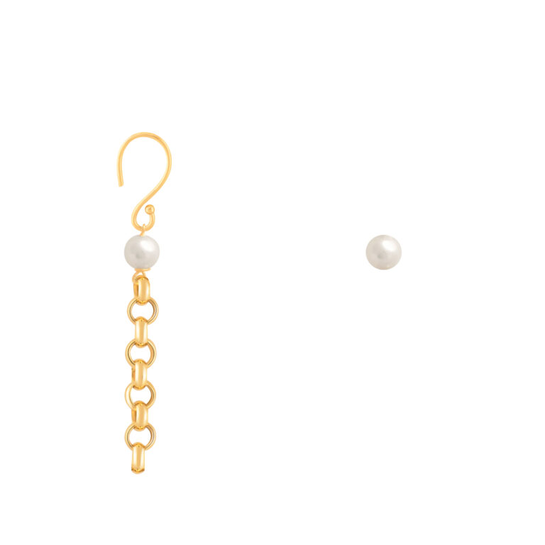 گوشواره طلا رولو و مروارید