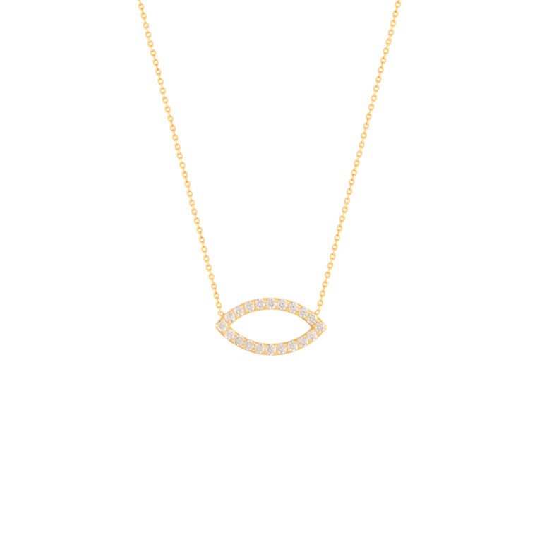 گردنبند طلا چشم دور نگین