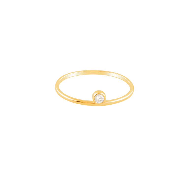 انگشتر طلا تک نگین دایره