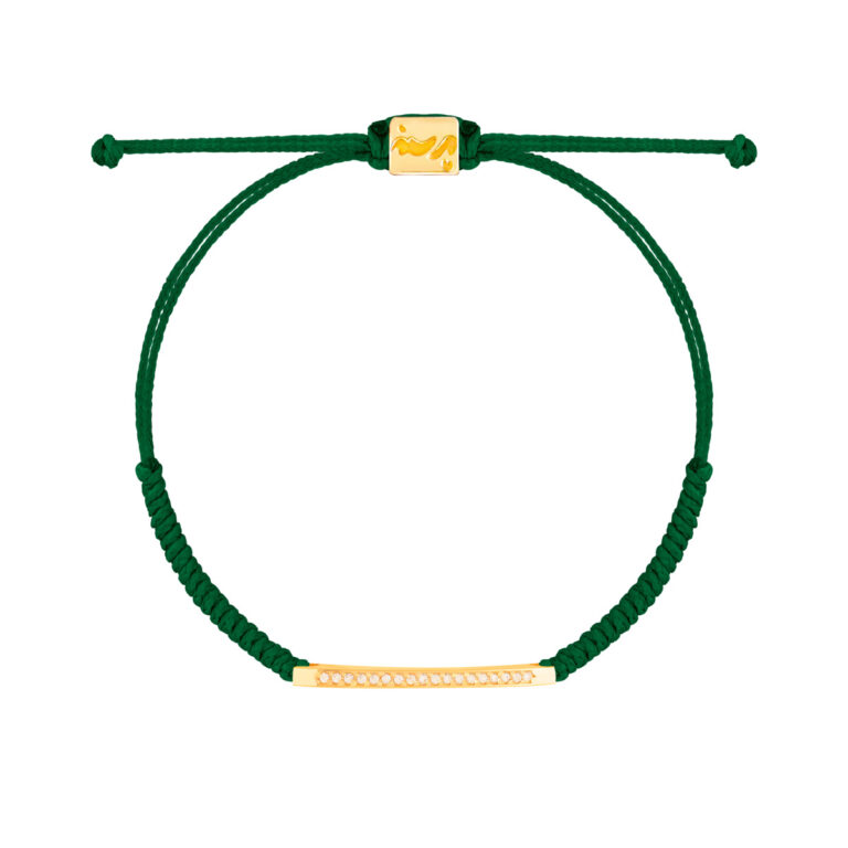 دستبند طلا بافت سبز دوستی