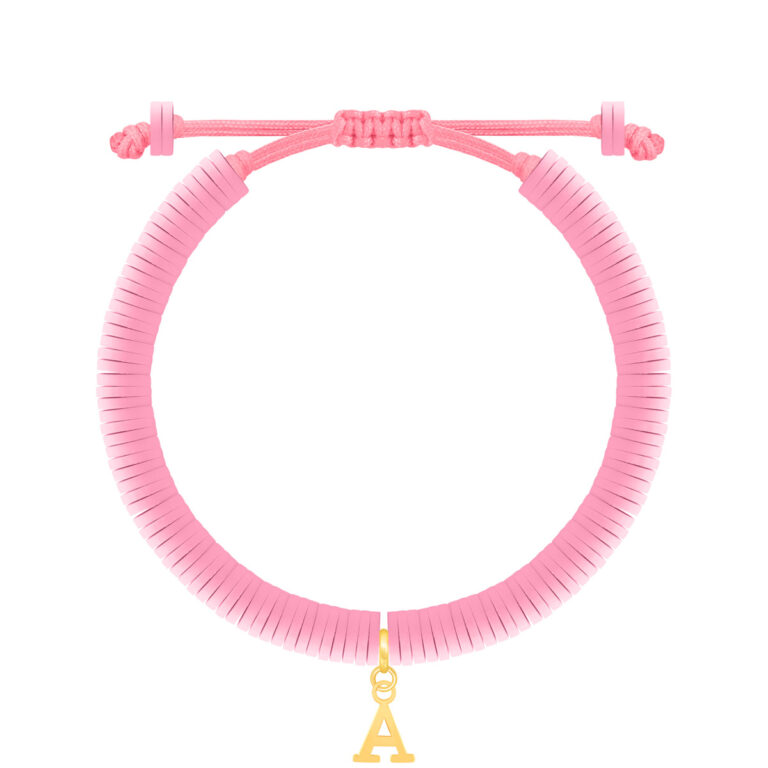 دستبند طلا سنگی حرف A فیمو