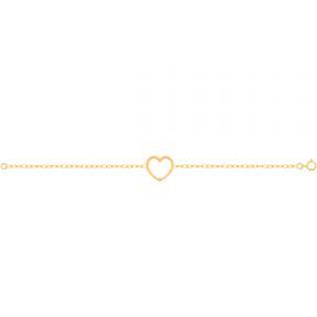 دستبند طلا قلب و زنجیر کابلی