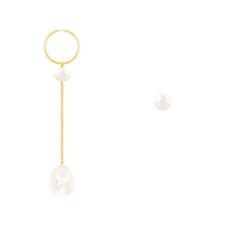 گوشواره طلا حلقه مروارید و کارتیه