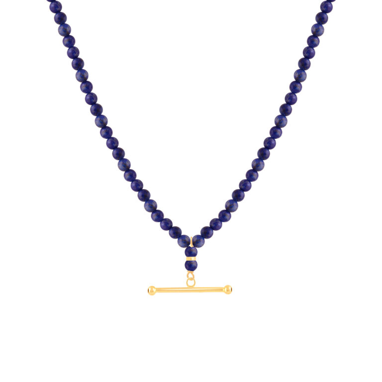 گردنبند طلا سنگی استوانه و مهره