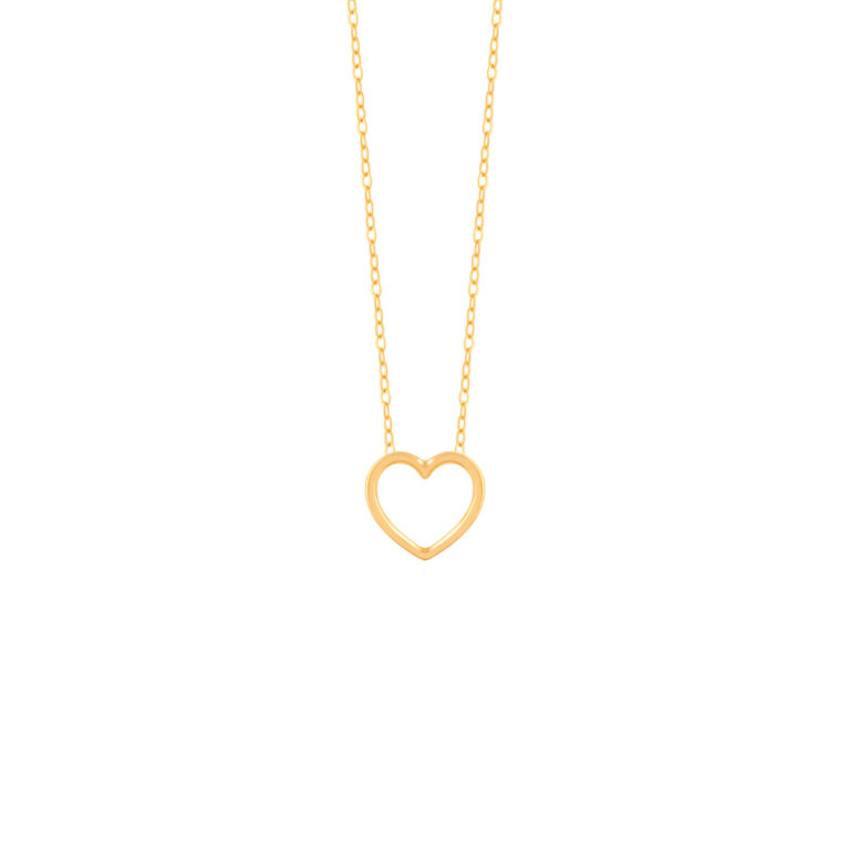 گردنبند طلا قلب بزرگ و زنجیر کابلی