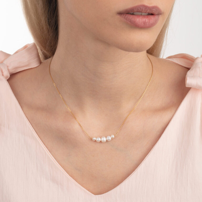 گردنبند طلا پنج مروارید