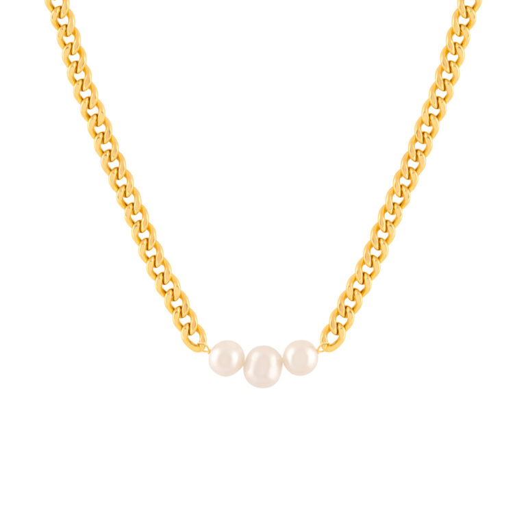 گردنبند طلا کارتیه سه مروارید