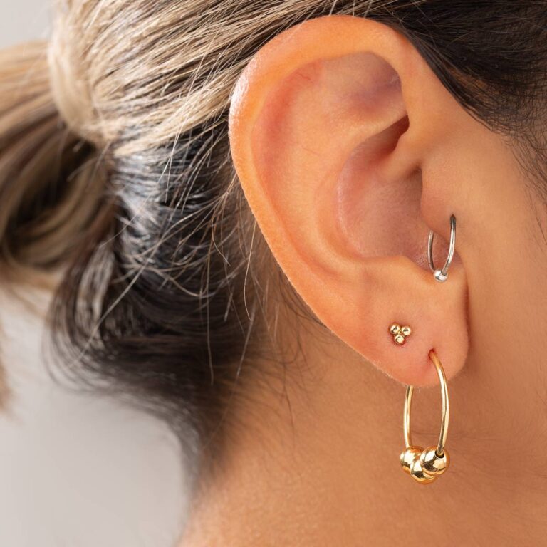 گوشواره طلا سه گوی