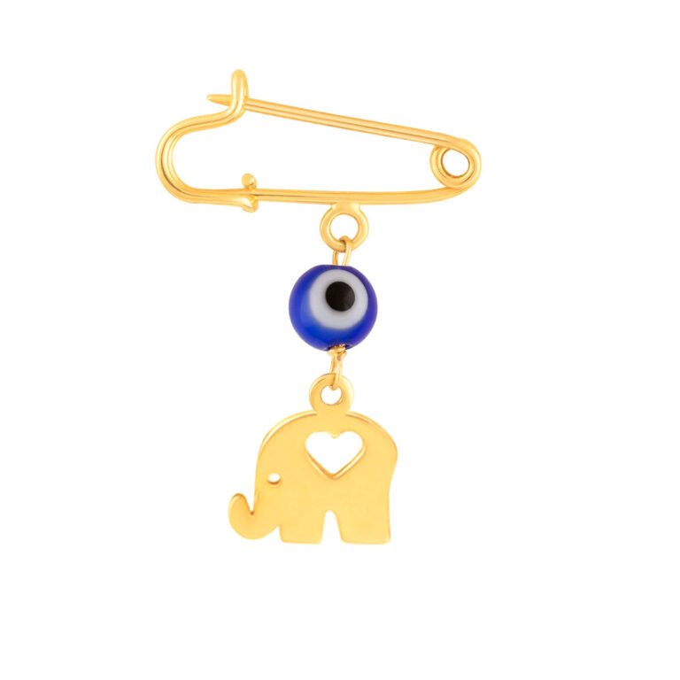 سنجاق سینه طلا بچه گانه فیل کوچک و قلب