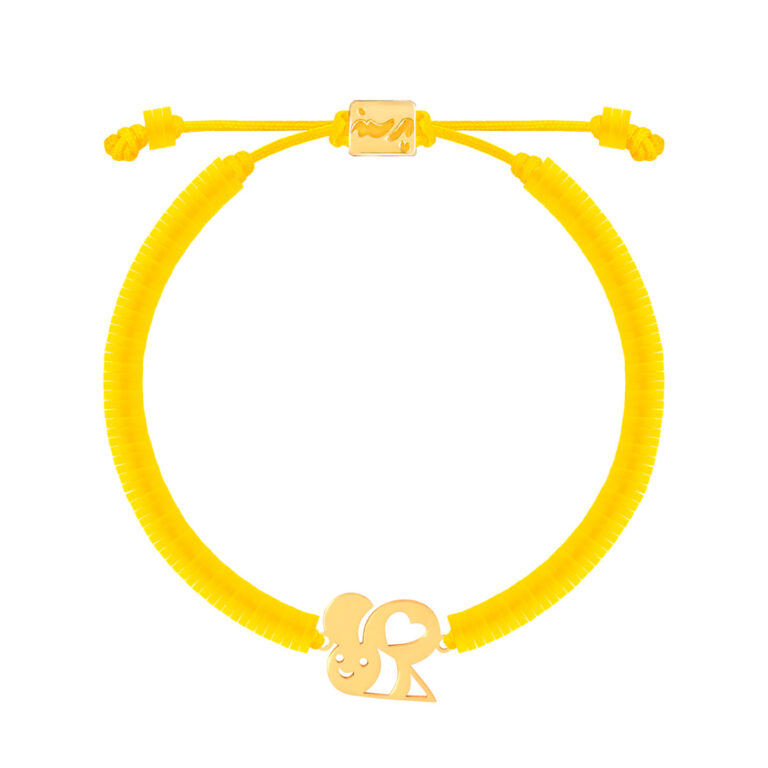 دستبند طلا سنگی بچه گانه زنبور فیمو زرد